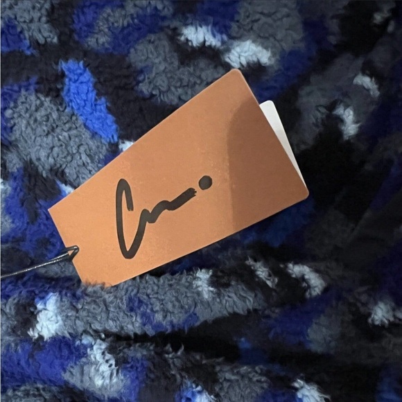 NWT Nordstrom by Cristina Martinez Blue Camo Fleece Zip Sweatshirt - Picture 3 of 3